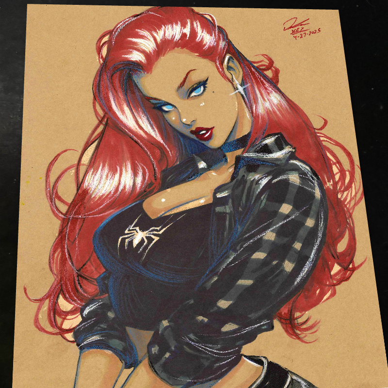 Mary Jane Watson Art Print Signed 8.5x11 | Art by Keyeske