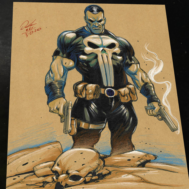 Punisher - Marvel art print by Keyeske