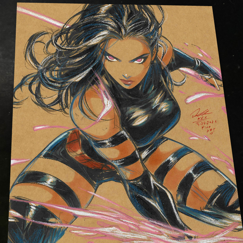 Psylocke Art Print Signed 8.5x11 | Art by Keyeske