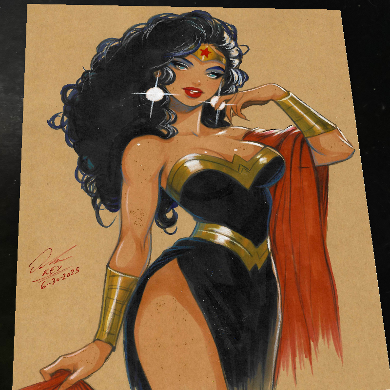 Wonder Woman Art Print Signed 8.5x11 | Art by Keyeske