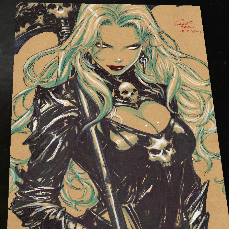 Lady Death Art Print Signed 8.5x11 | Art by Keyeske