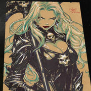 Lady Death Art Print Signed 8.5x11 | Art by Keyeske