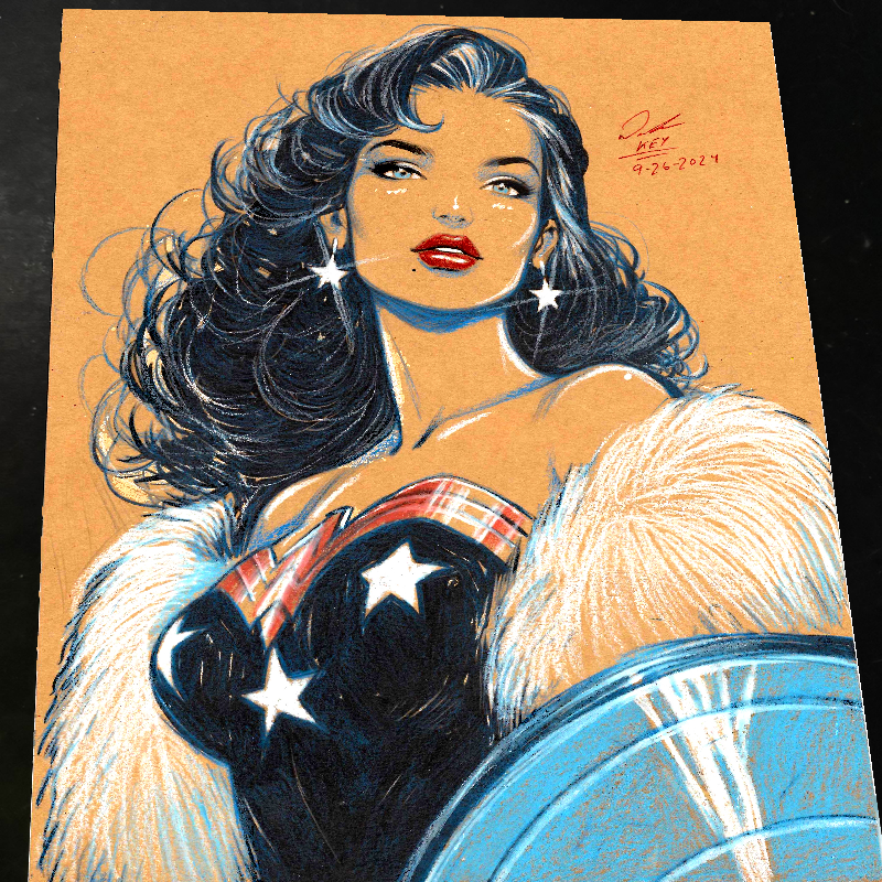 Wonder Woman Art Print Signed 8.5x11 | Art by Keyeske