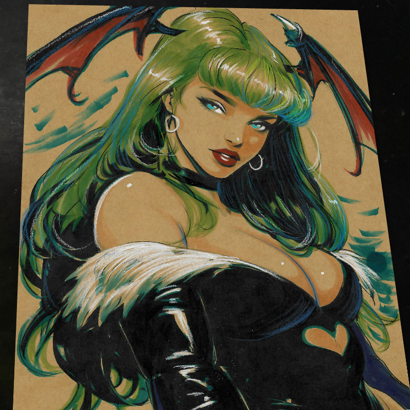 Morrigan Art Print Signed 8.5x11 | Art by Keyeske
