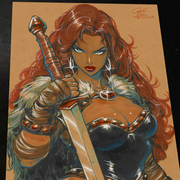 Red Sonja Art Print Signed 8.5x11 | Art by Keyeske