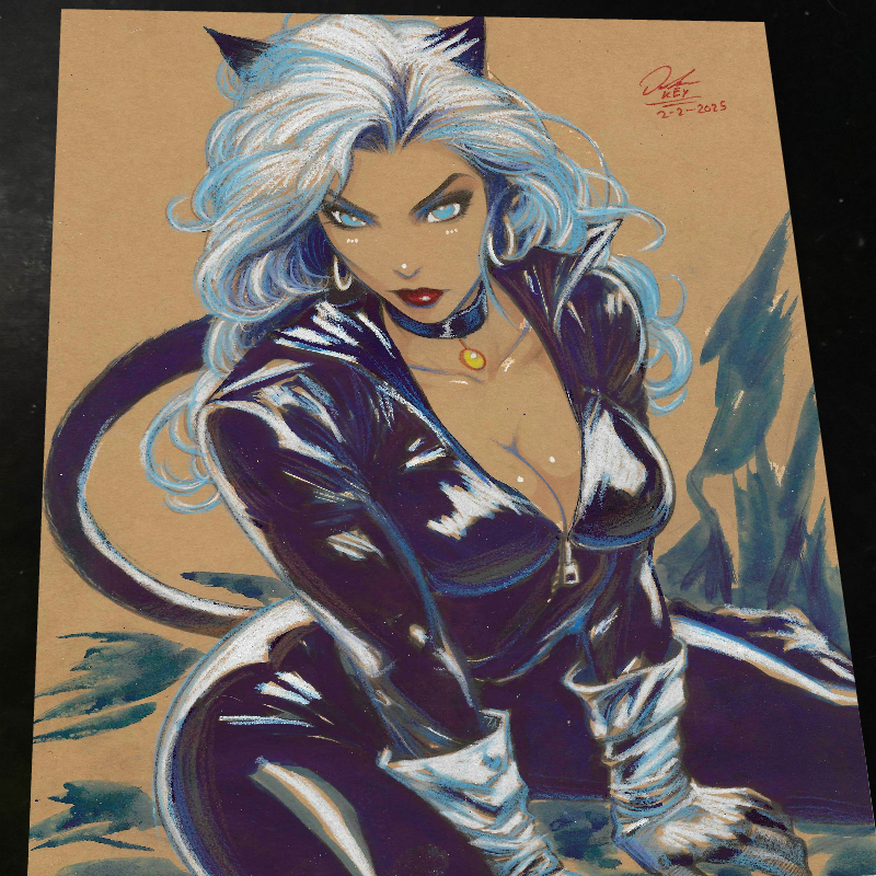 Black Cat - Marvel art print by Keyeske