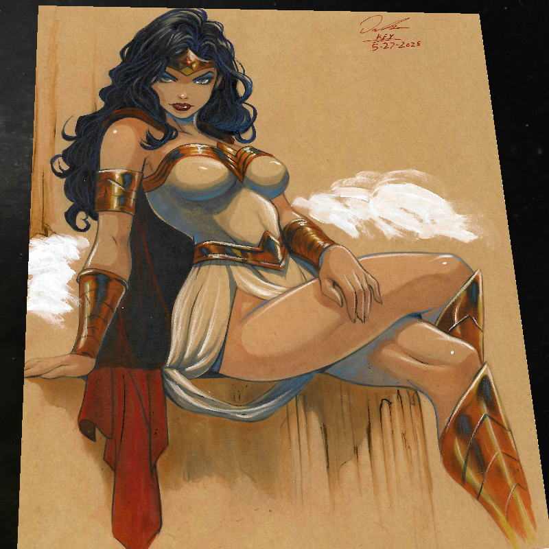 Wonder Woman Art Print Signed 8.5x11 | Art by Keyeske
