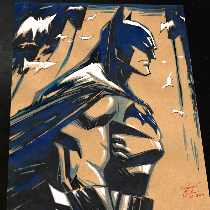 Batman Art Print Signed 8.5x11 | Art by Keyeske