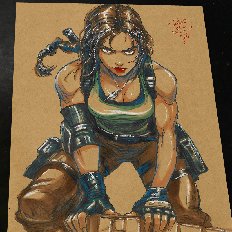 Lara Croft Art Print 8.5x11 Art by Keyeske