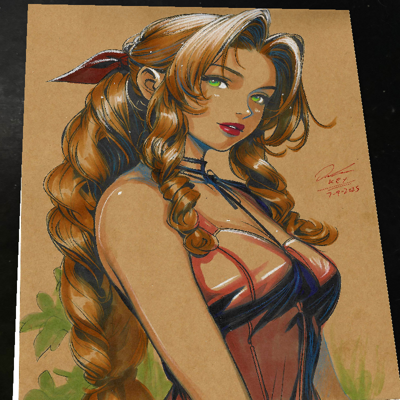 Aerith Gainsborough Art Print 8.5x11 Art by Keyeske