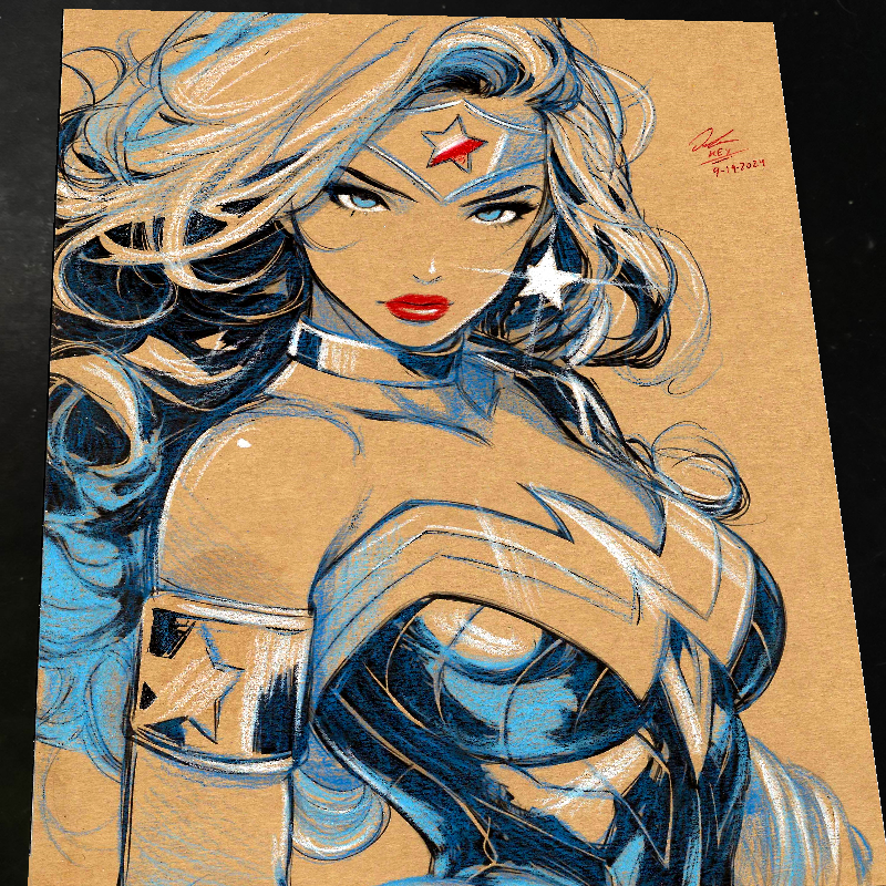 Wonder Woman Art Print Signed 8.5x11 | Art by Keyeske