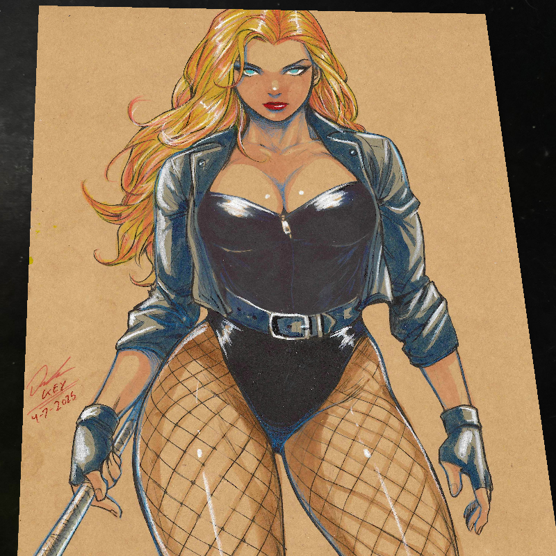 Black Canary Art Print Signed 8.5x11 | Art by Keyeske