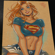 Supergirl DC Art Print Signed 8.5x11 | Art by Keyeske
