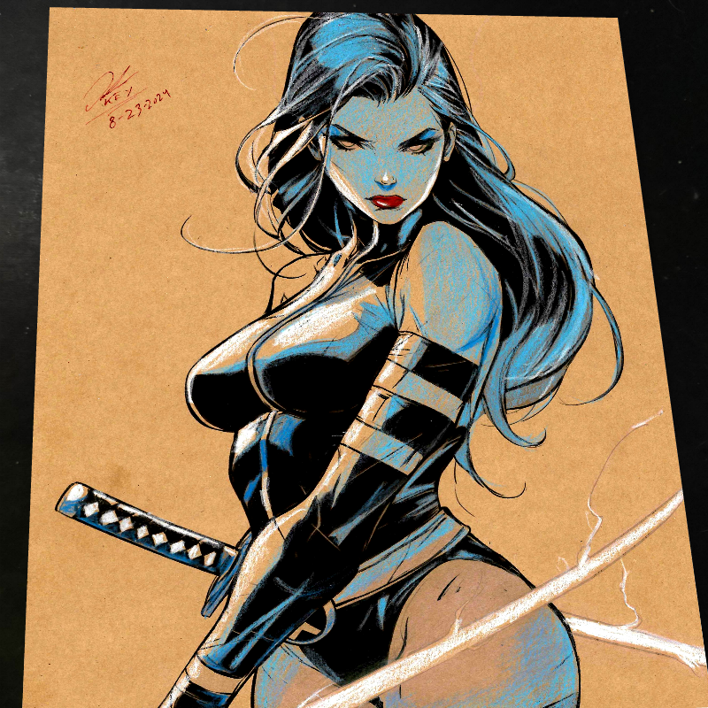 Psylocke - Marvel art print by Keyeske