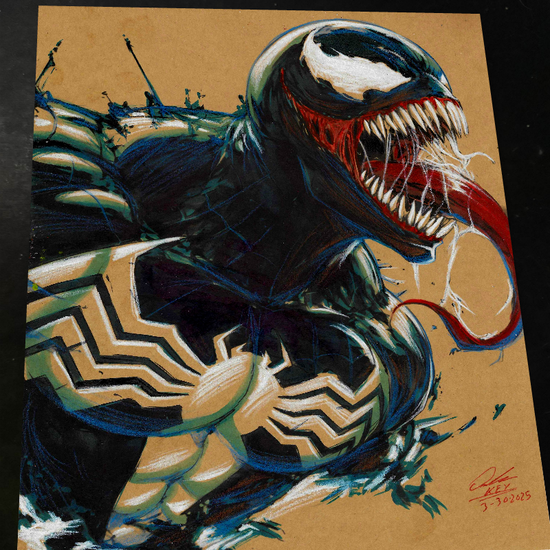 Venom Art Print Signed 8.5x11 | Art by Keyeske