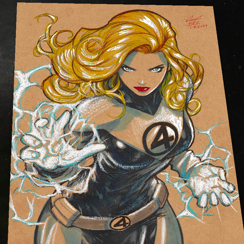 Sue Storm Fantastic 4 Art Print Signed 8.5x11 | Art by Keyeske
