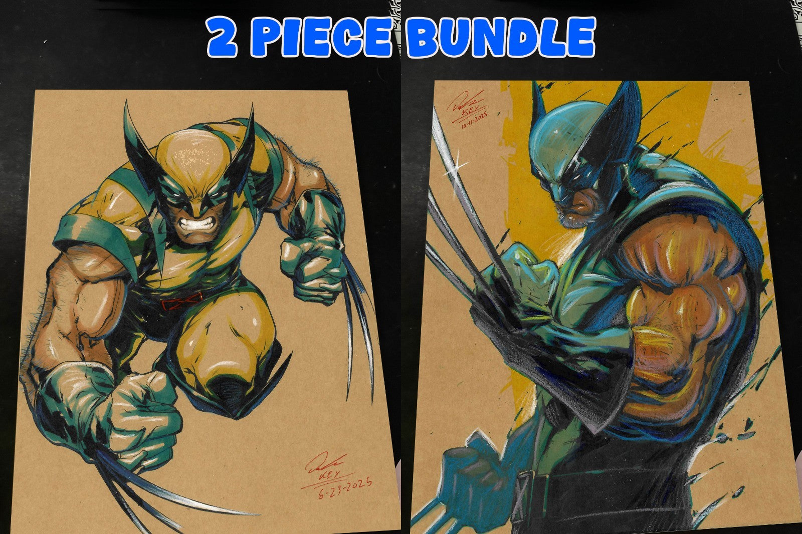 [BUNDLE] 2 Piece Wolverine Art Print Signed 8.5x11 | Art by Keyeske