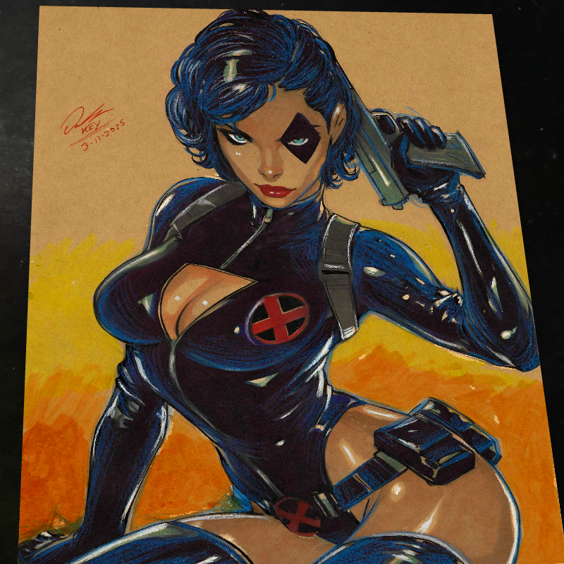 Domino X-Men art print by Keyeske