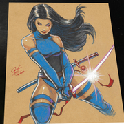 Psylocke - Marvel art print by Keyeske