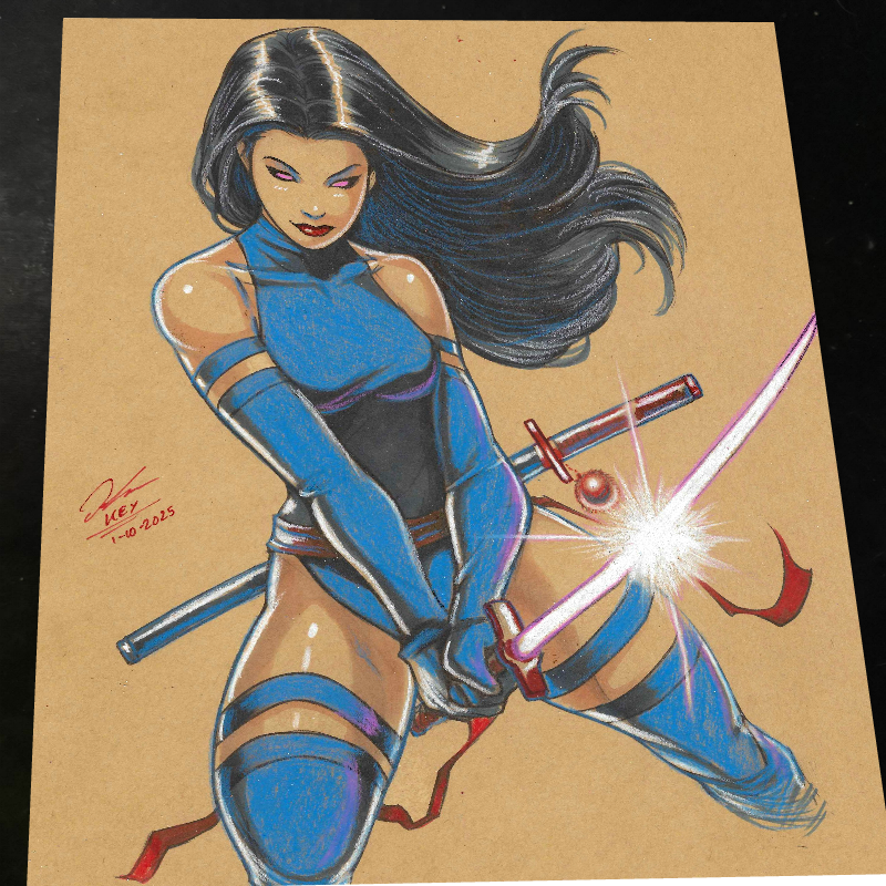 Psylocke - Marvel art print by Keyeske