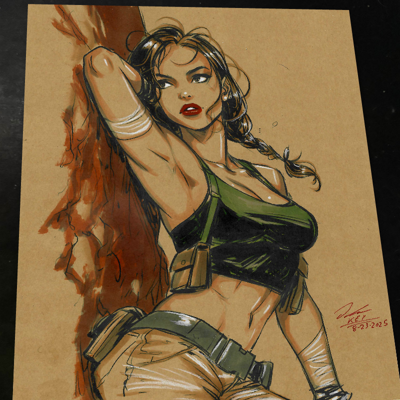Lara Croft Art Print 8.5x11 Art by Keyeske