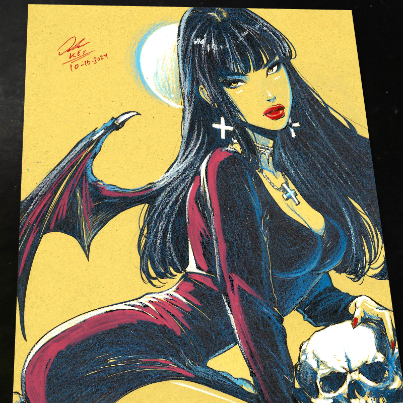 Vampirella Art Print Signed 8.5x11 Art by Keyeske