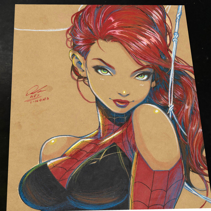 Mary Jane Watson Art Print Signed 8.5x11 | Art by Keyeske