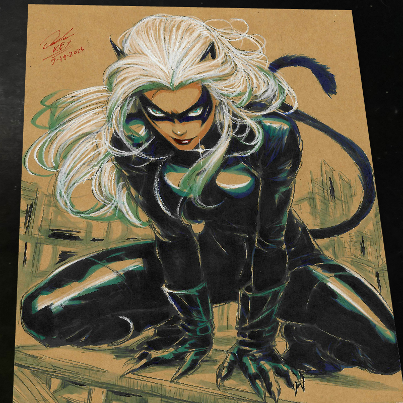 Black Cat - Marvel art print by Keyeske