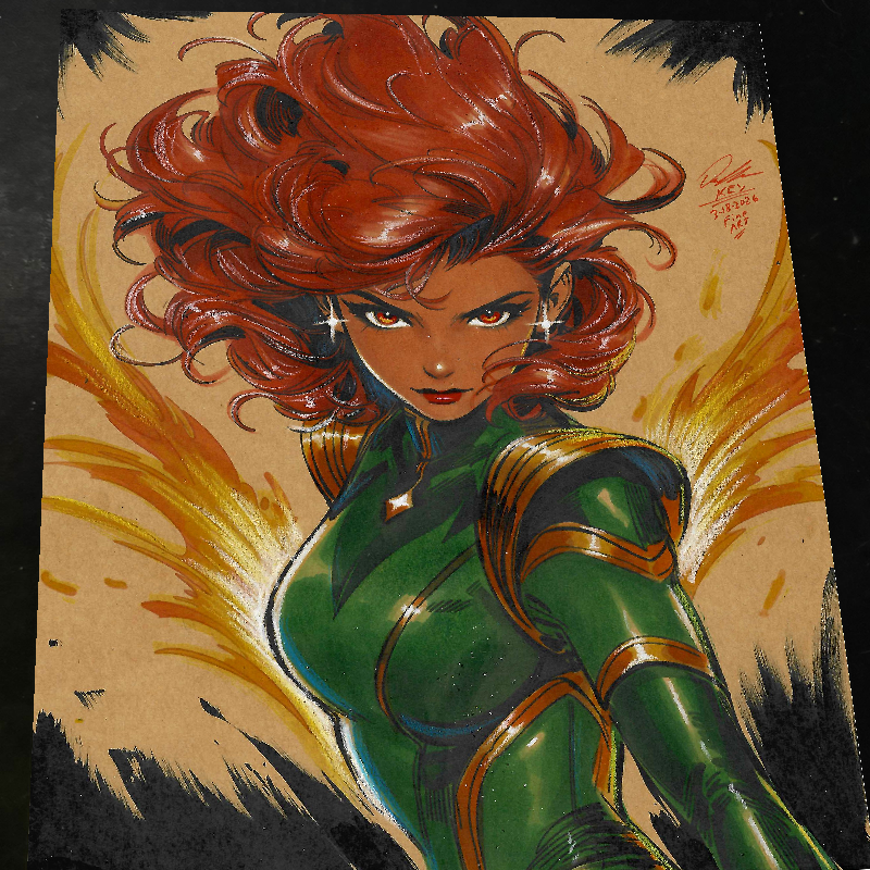 Jean Grey Art Print Signed 8.5x11 | Art by Keyeske