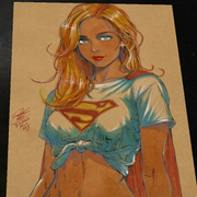 Supergirl DC Art Print Signed 8.5x11 | Art by Keyeske