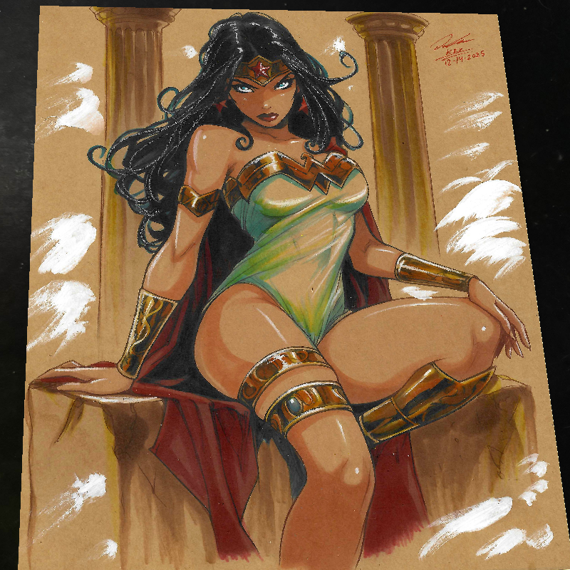 Wonder Woman Art Print Signed 8.5x11 | Art by Keyeske