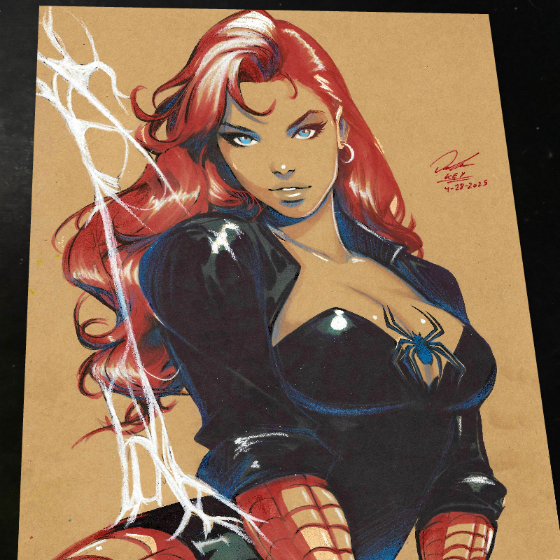 Mary Jane Watson Art Print Signed 8.5x11 | Art by Keyeske