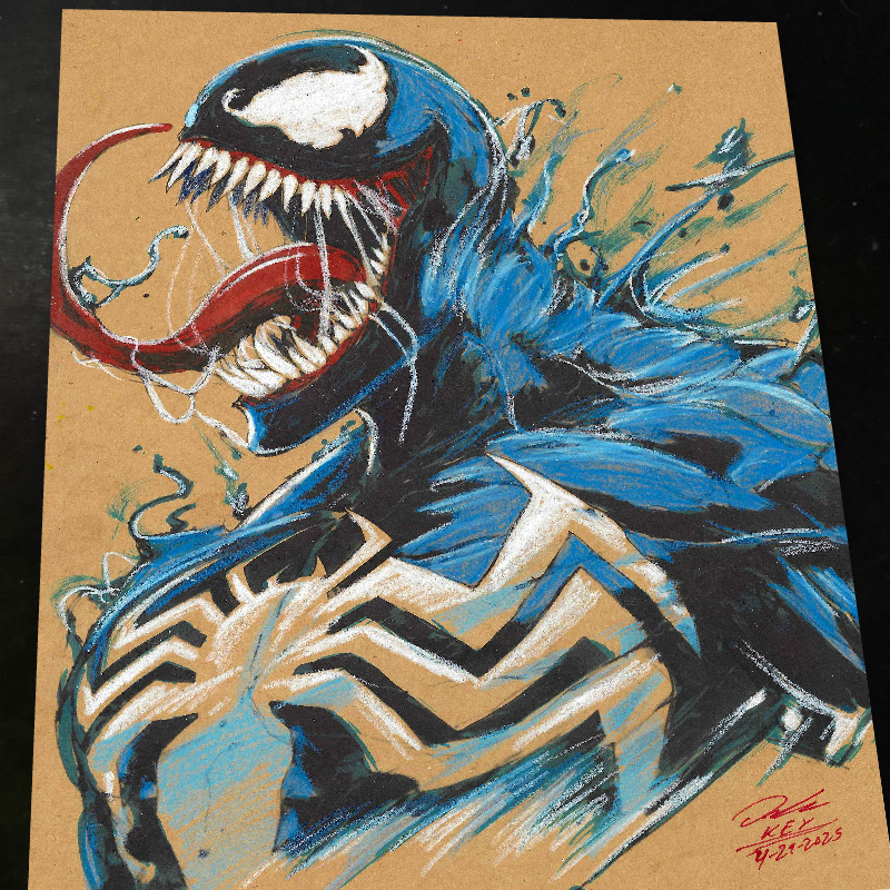 Venom Art Print Signed 8.5x11 | Art by Keyeske
