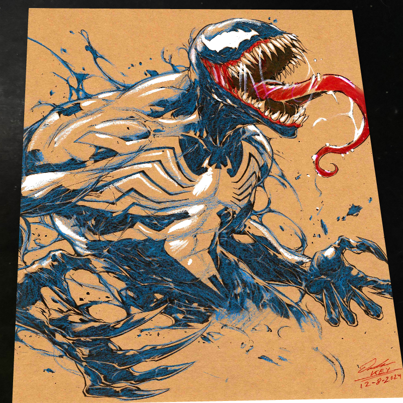 Venom Art Print Signed 8.5x11 | Art by Keyeske