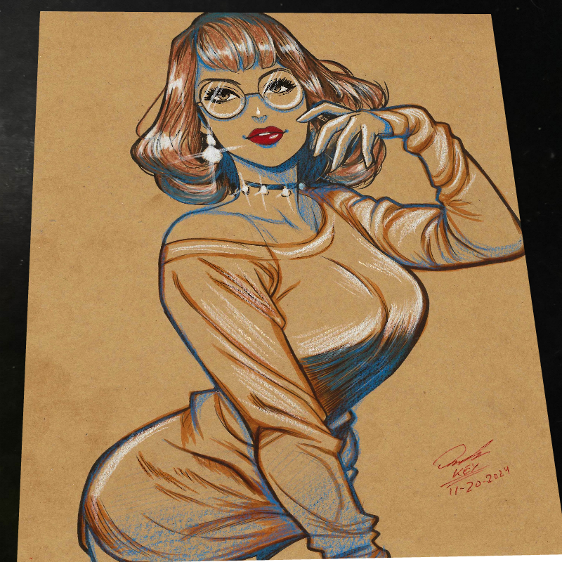 Velma Dinkley Scooby-Doo  Art Print Signed 8.5x11 | Art by Keyeske