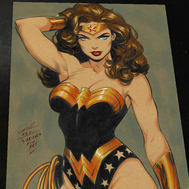 Wonder Woman Art Print Signed 8.5x11 | Art by Keyeske