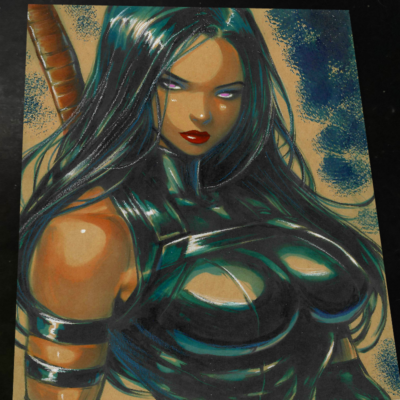 Psylocke - Marvel art print by Keyeske