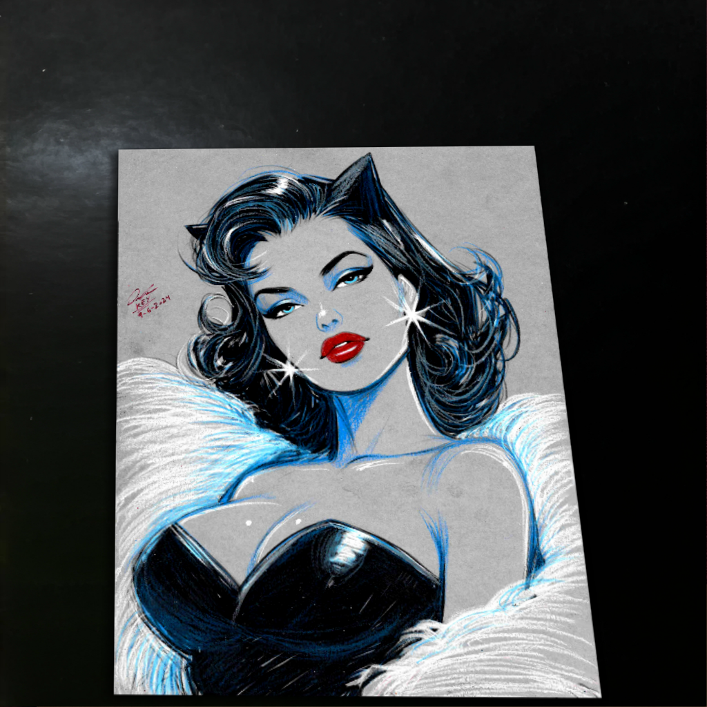 Catwoman Art Print Signed 8.5x11 | Art by Keyeske