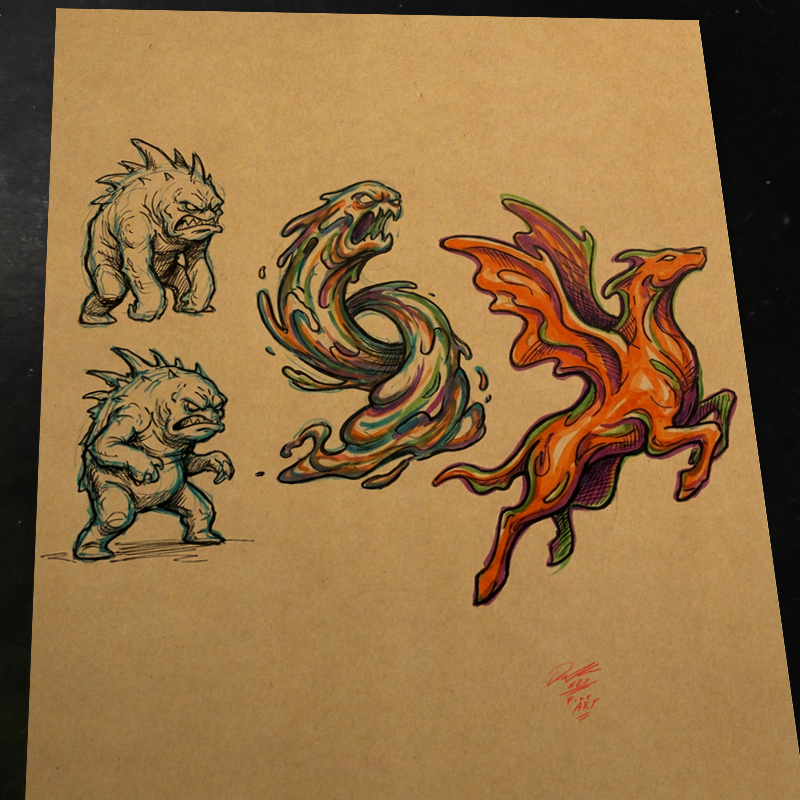 Monster Original Art Print Signed 8.5x11 | Art by Keyeske
