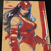 Elektra Art Print Signed 8.5x11 | Art by Keyeske