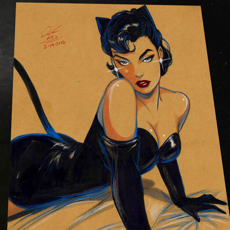Catwoman Art Print Signed 8.5x11 | Art by Keyeske