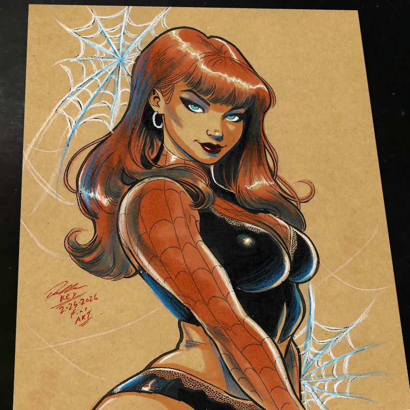Mary Jane Watson Art Print Signed 8.5x11 | Art by Keyeske
