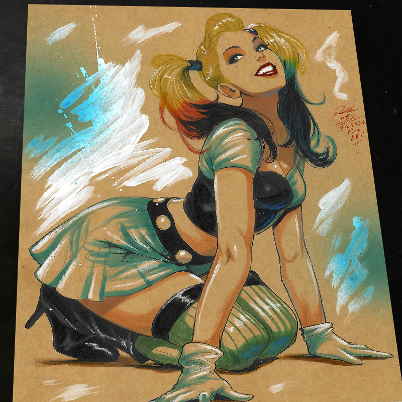 Harley Quinn Print Signed 8.5x11 | Art by Keyeske