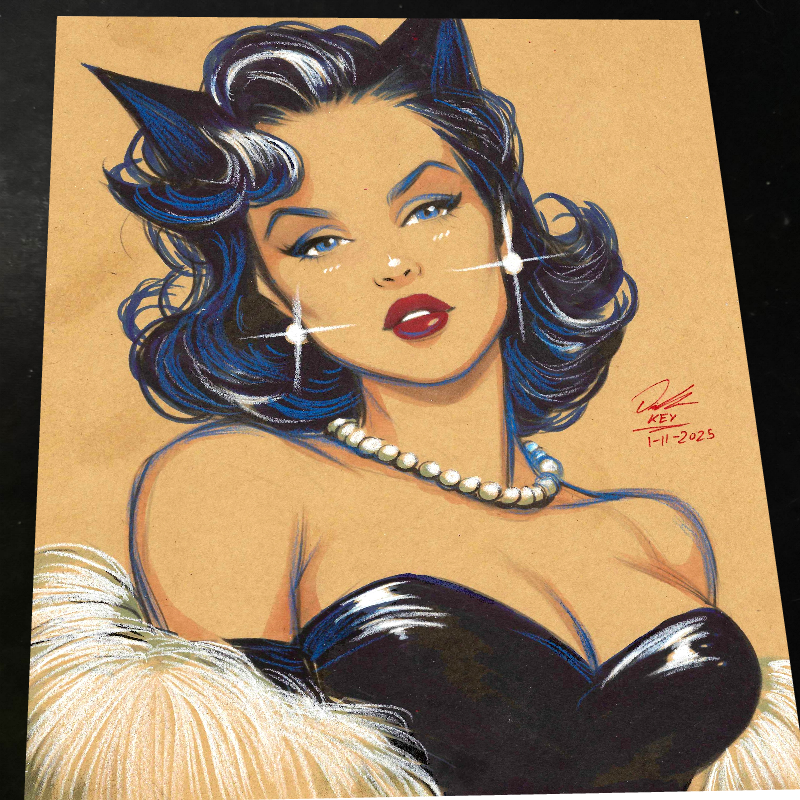 Catwoman Art Print Signed 8.5x11 | Art by Keyeske