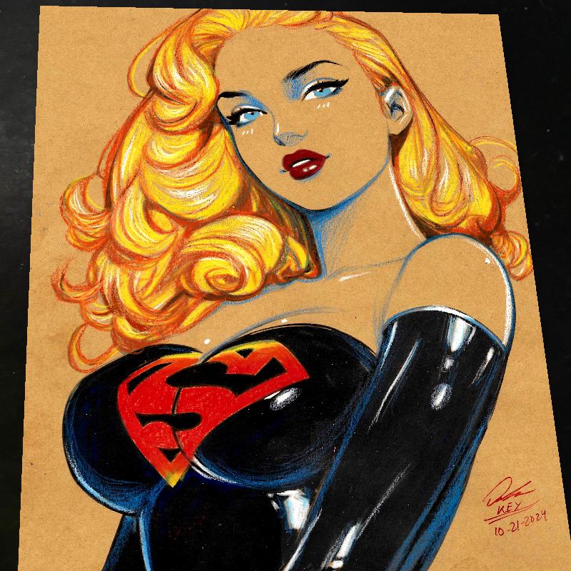 Supergirl DC Art Print Signed 8.5x11 | Art by Keyeske