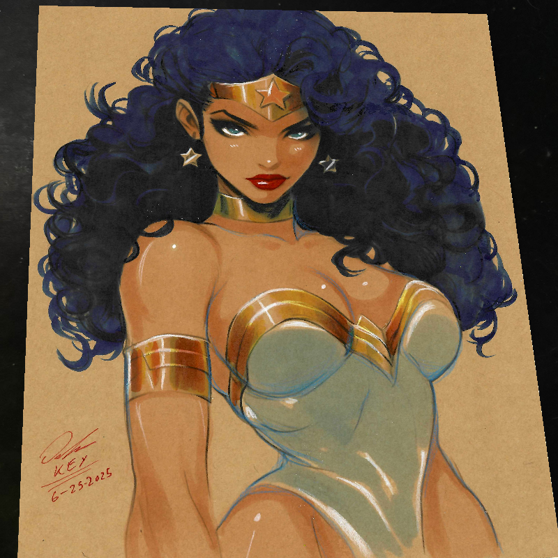 Wonder Woman Art Print Signed 8.5x11 | Art by Keyeske