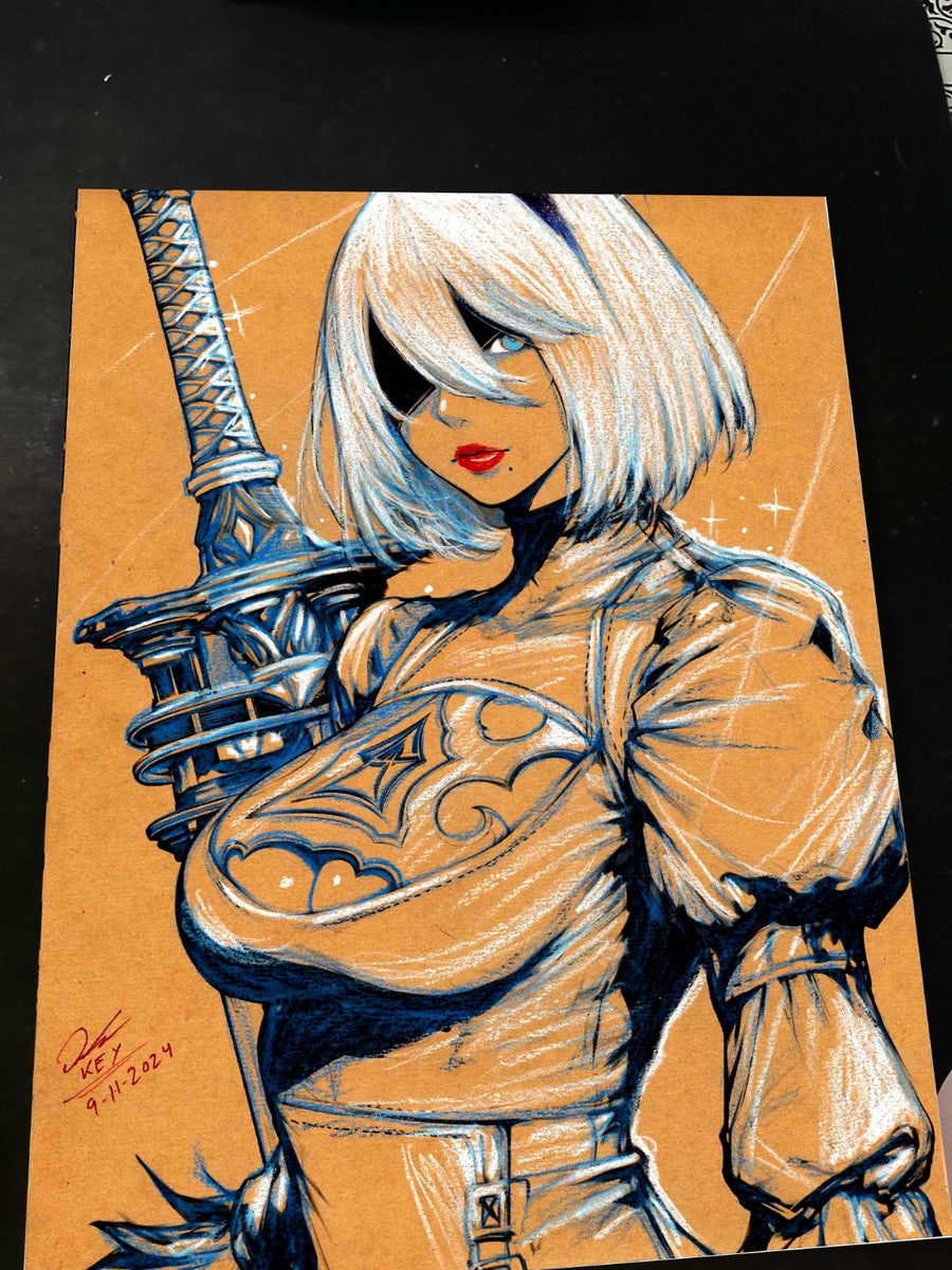 Nier Automata Art Print Signed 8.5x11 | Art by Keyeske
