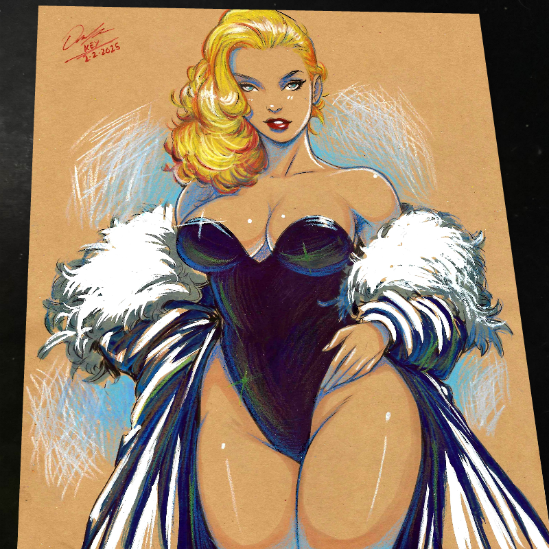Emma Frost X-Men Art Print Signed 8.5x11 | Art by Keyeske