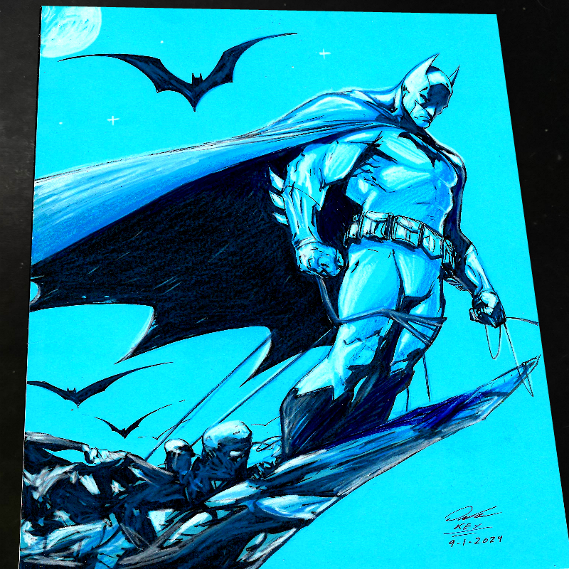 Batman Art Print Signed 8.5x11 | Art by Keyeske