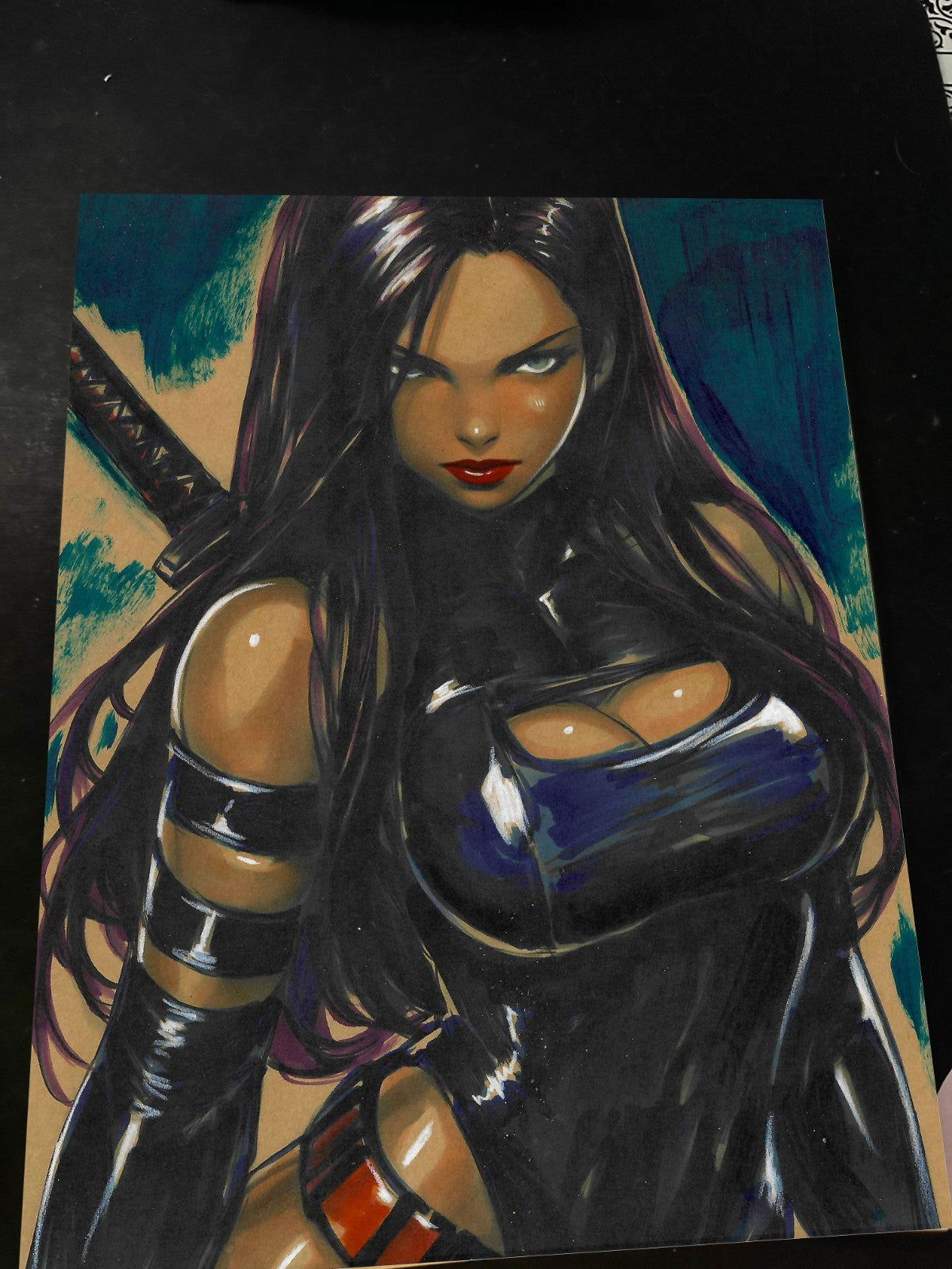 Psylocke Art Print Signed 8.5x11 | Art by Keyeske